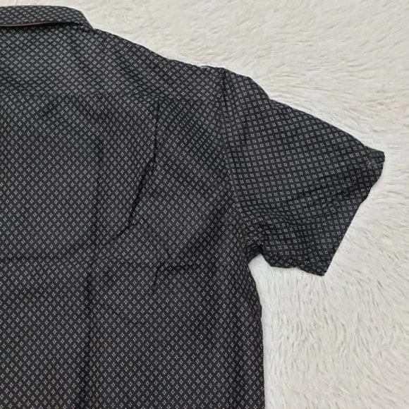 Daniel K Mens Tailored Fit Shirt XL Short Slv Button Up Black Pocket NEW - Picture 8 of 10